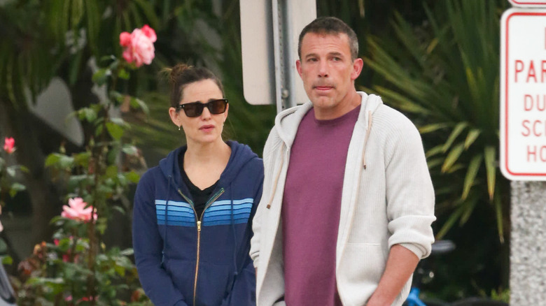 Jennifer Garner and Ben Affleck outdoors looking distressed