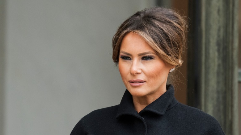 Melania Trump squinting