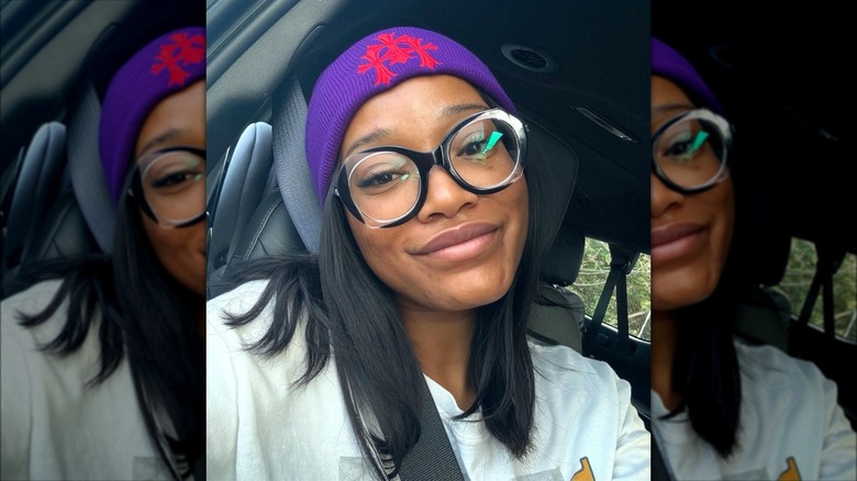 Keke Palmer wearing beanie