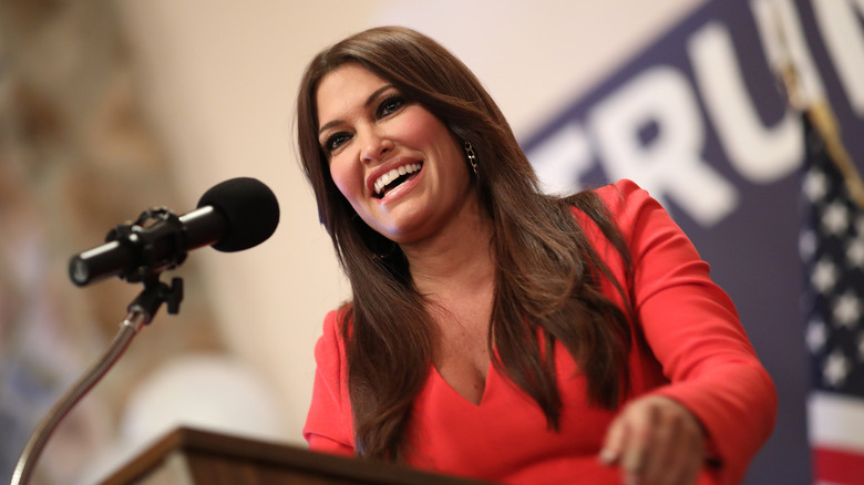 Kimberly Guilfoyle speaking at podium