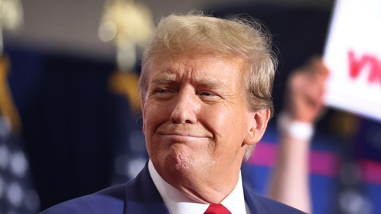 Donald Trump yellow hair smug