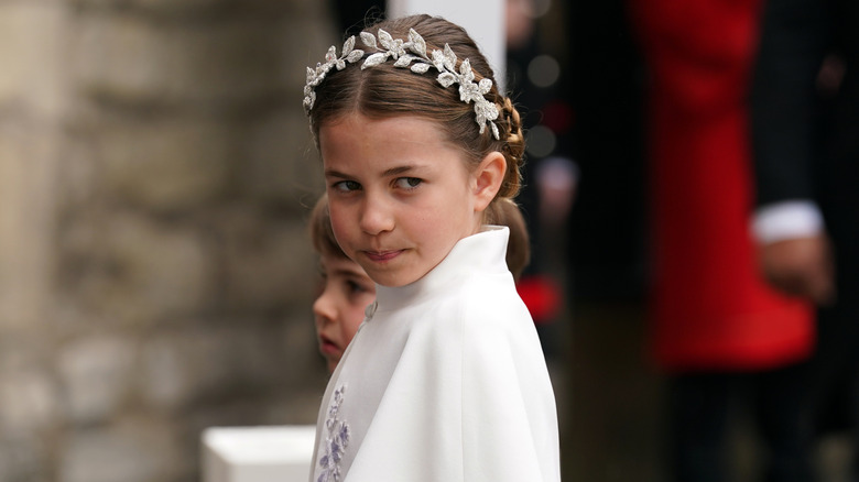 Princess Charlotte wearing a tiara