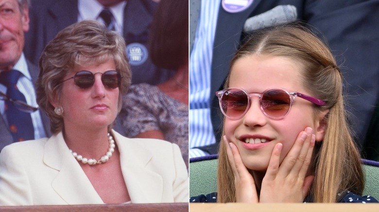 Split image of Princess Diana and Princess Charlotte