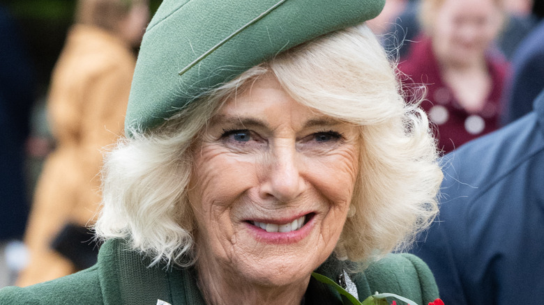 Queen Camilla attends the Christmas Morning Service at Sandringham Church in Sandringham, Norfolk (2024)