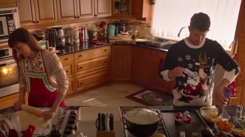 Leighton Meester and Robbie Amill baking