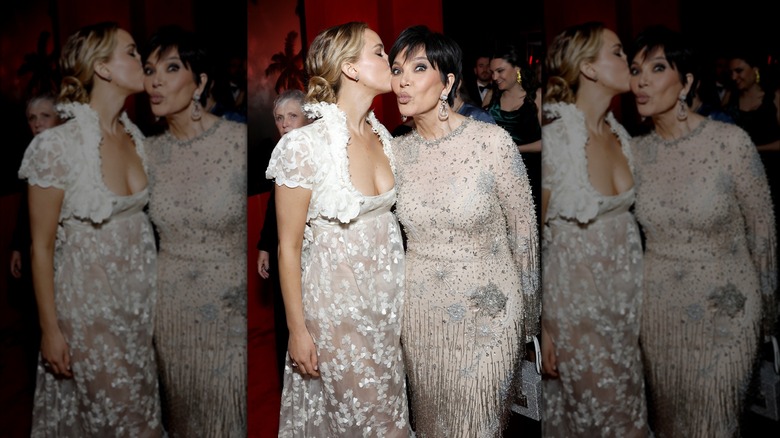 Jennifer Lawrence kissing Kris Jenner