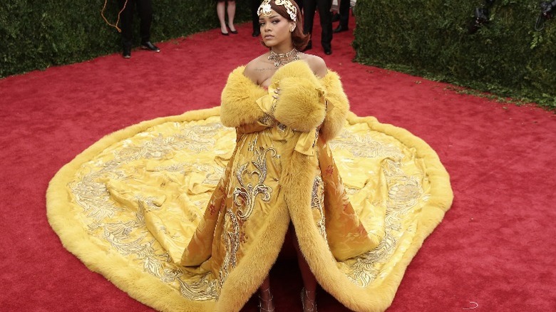 Rihanna on the 2015 Met Gala red carpet