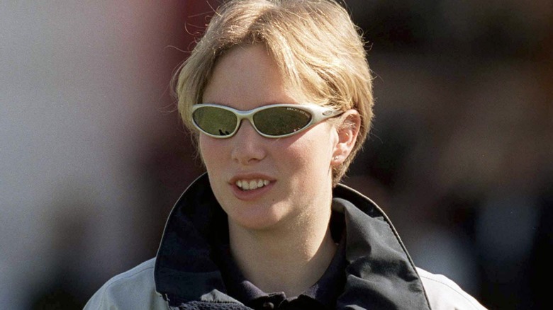 Young Zara Tindall in sunglasses