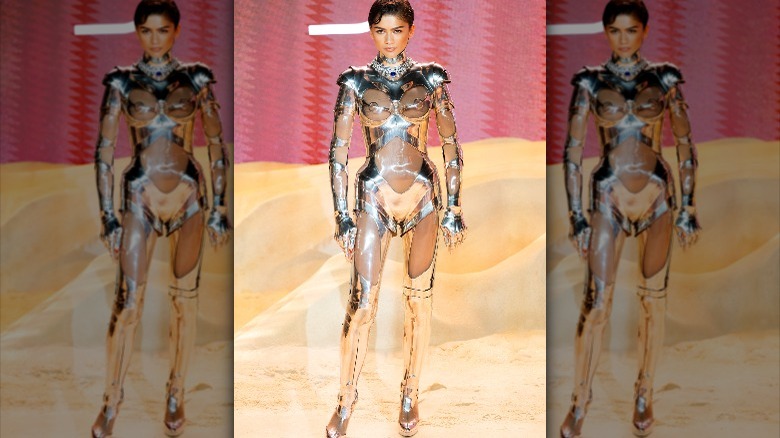 Zendaya in a robot suit at a Dune premiere