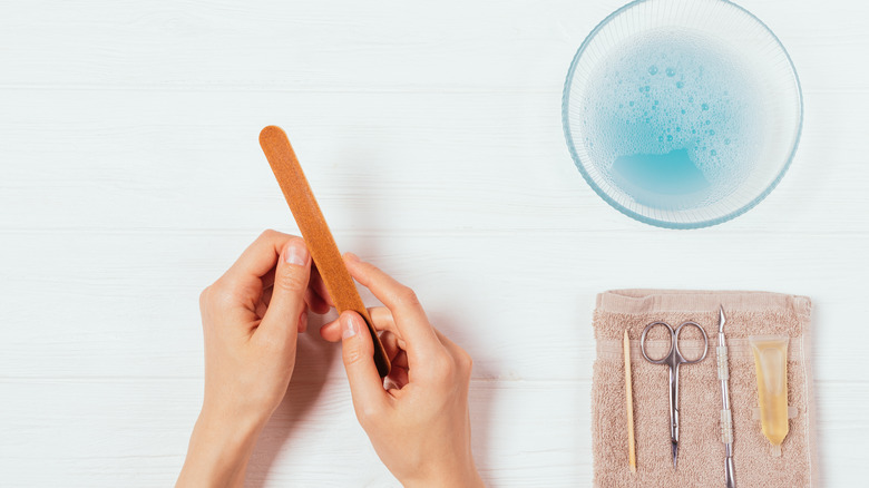 nail tools and bowl 