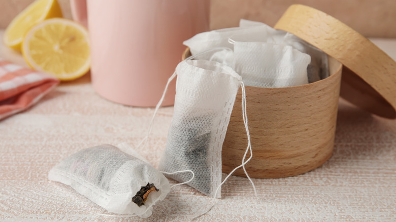 small bags filled with herbs