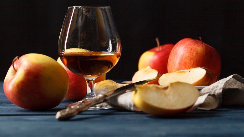 Calvados brandy and apples