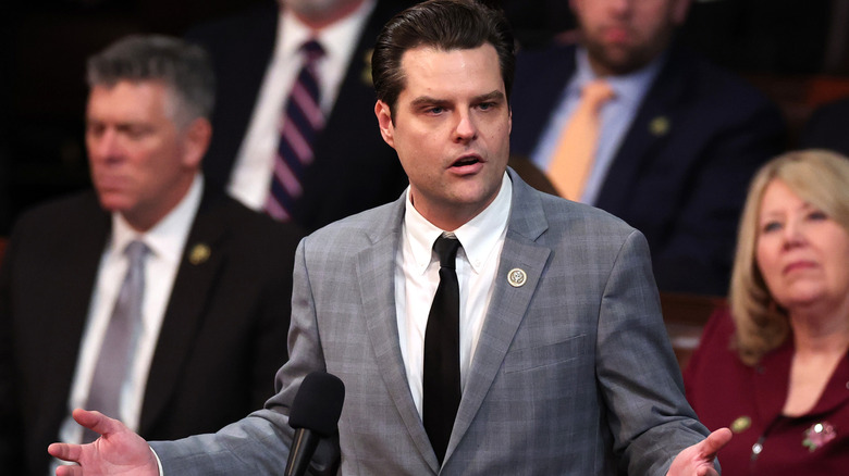 Matt Gaetz speaking during an event