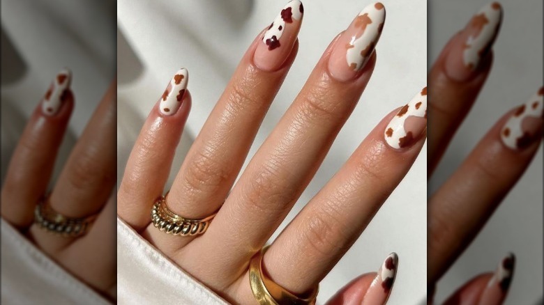 Cow print nail design 