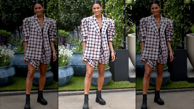 Vick Hope smiles for the camera 