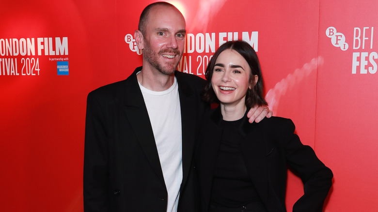 Lily Collins Charlie McDowell smiling