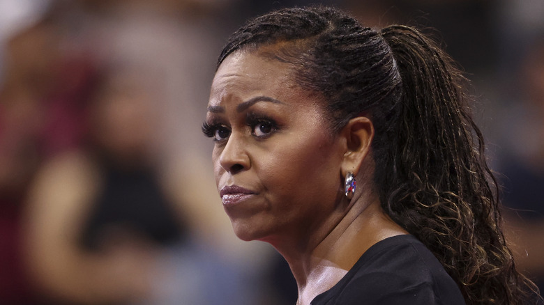 Former First Lady of the United States Michelle Obama attends Opening Night celebrating '50 years of equal pay' during Day One of the 2023 US Open