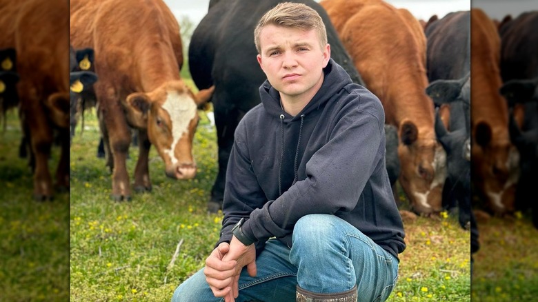 James Duggar with cows