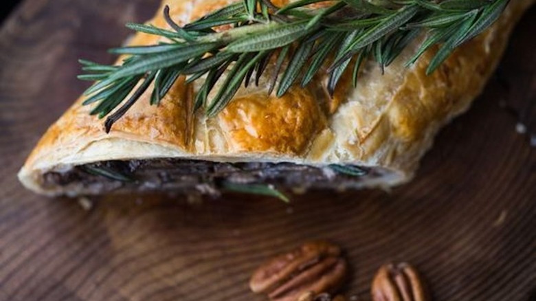 mushroom Wellington with rosemary and pecans