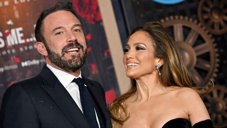 Jennifer Lopez smiling at Ben Affleck