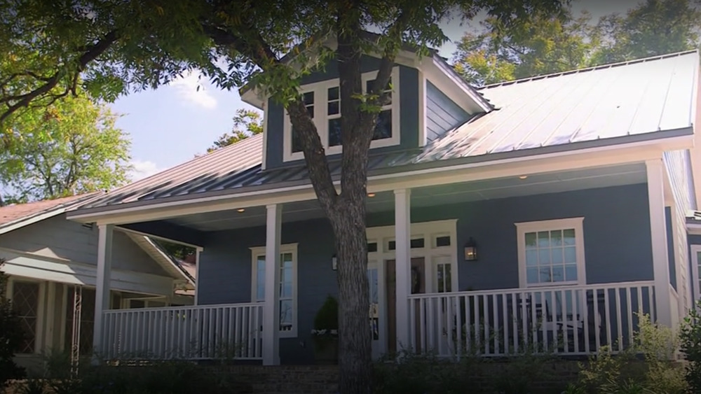 The exterior of Three Little Pigs House from Fixer Upper