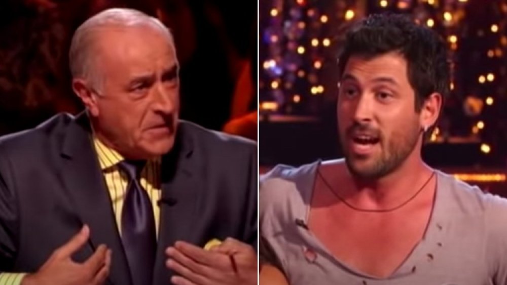 Maks Chmerkovskiy and Len Goodman, split image