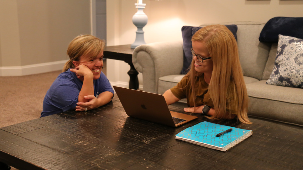 Amber Johnston, Anna Johnston doing homework