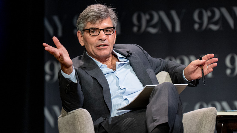 George Stephanopoulos speaking on stage