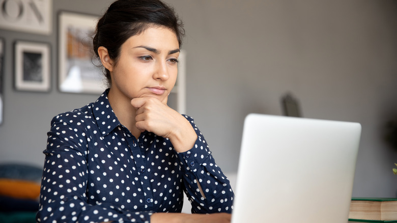 woman on computer