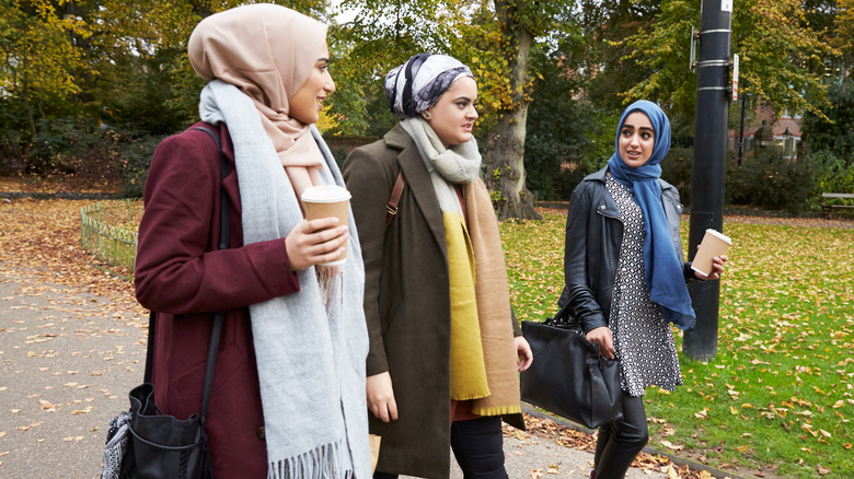 woman walking together