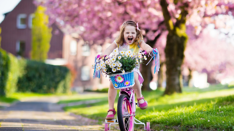 child riding bike