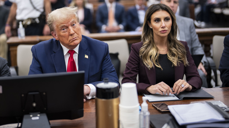 Donald Trump and Alina Habba in court