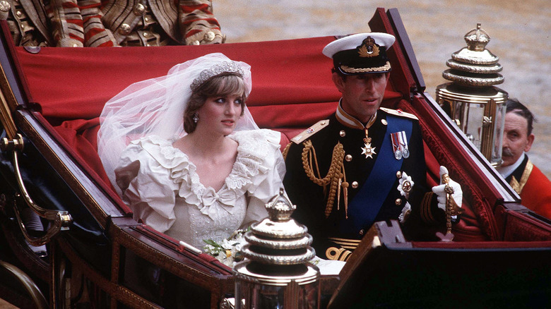 Princess Diana and Prince Charles on wedding day