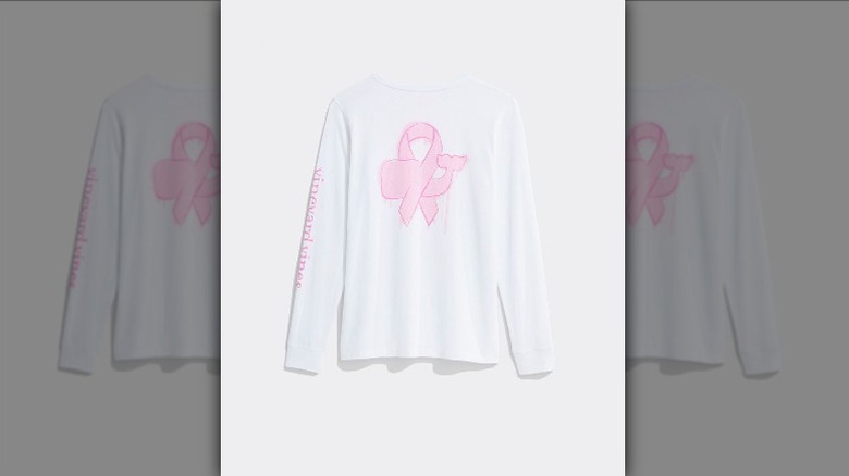 Vineyward Vines pink ribbon shirt