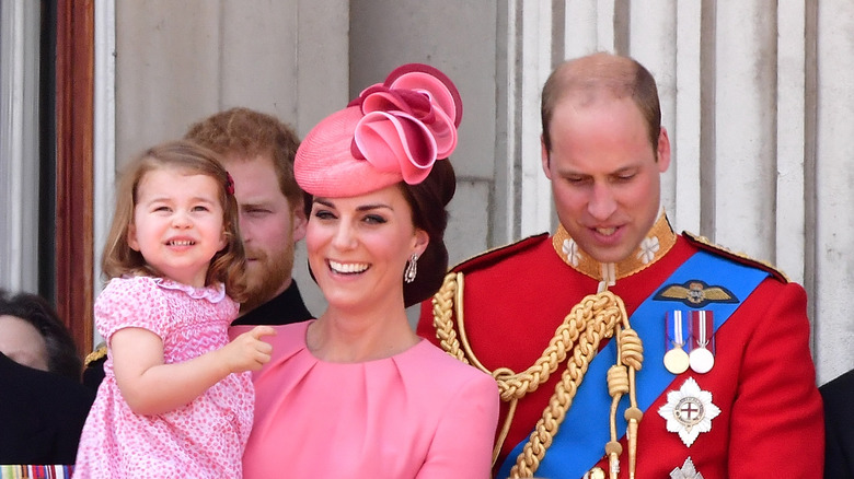 Kate Middleton and Princess Charlotte twinning in pink