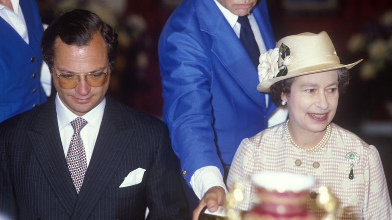 King Carl XVI Gustaf of Sweden and Queen Elizabeth II