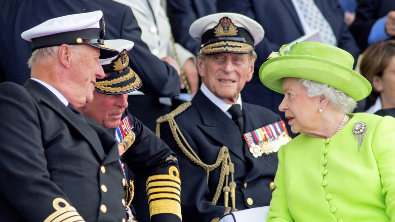 King Harald V of Norway, King Charles III, Prince Philip, Queen Elizabeth II