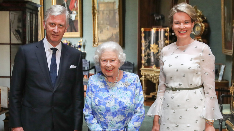 King Phillippe of Belgium, Queen Elizabeth II, and Queen Mathilde