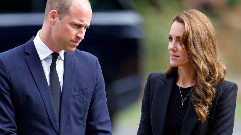 William and Kate somber