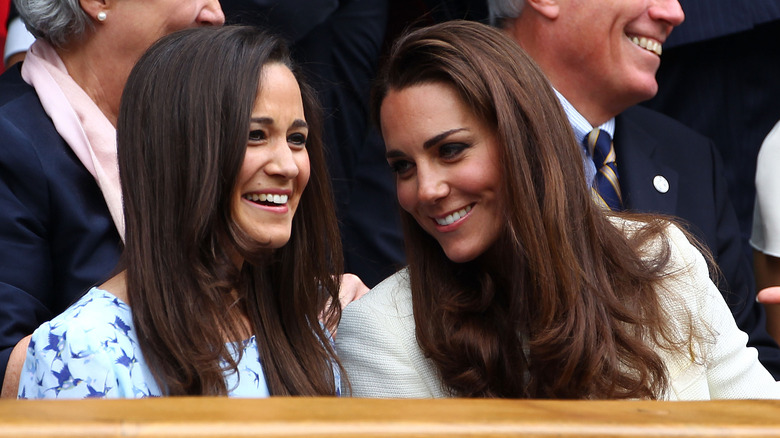 Princess Catherine and Pippa Middleton laughing 