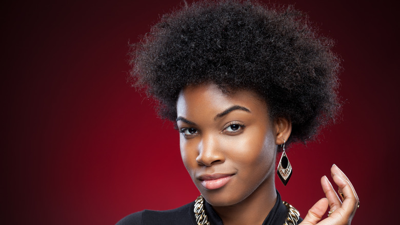 woman with natural afro