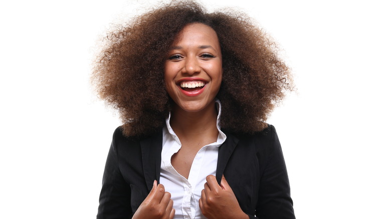 Businesswoman with natural hair