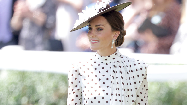 Kate Middleton in a polka dot outfit