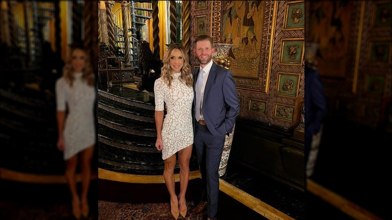 Lara and Eric Trump stand near stairwell