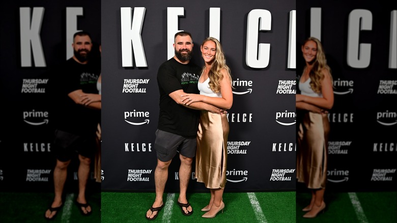 Jason and Kylie Kelce at the "KELCE" premiere