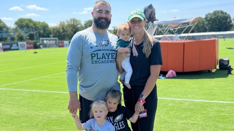 Jason and Kylie Kelce with their three daughters