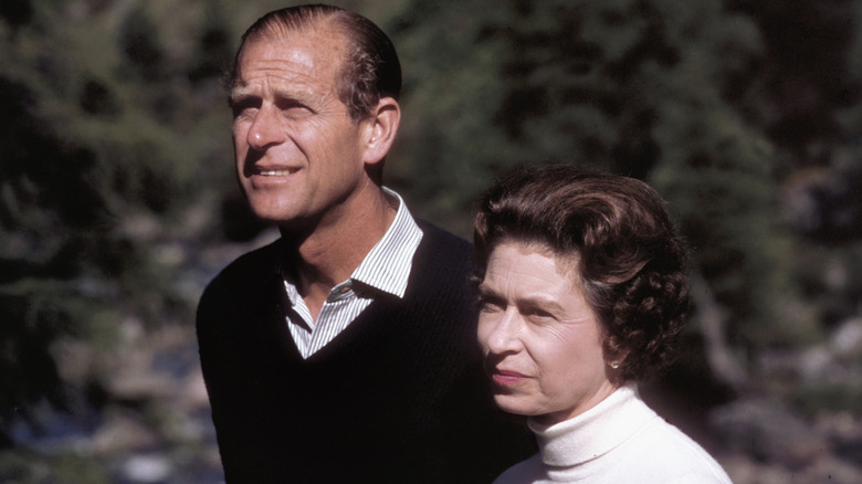 Queen Elizabeth II Prince Philip outside 1970