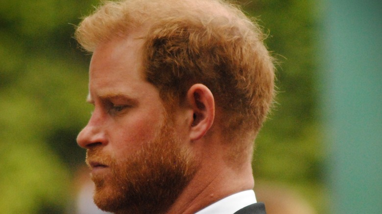 Prince Harry seems serious