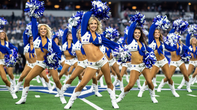 Dallas Cowboys Cheerleaders on the field 