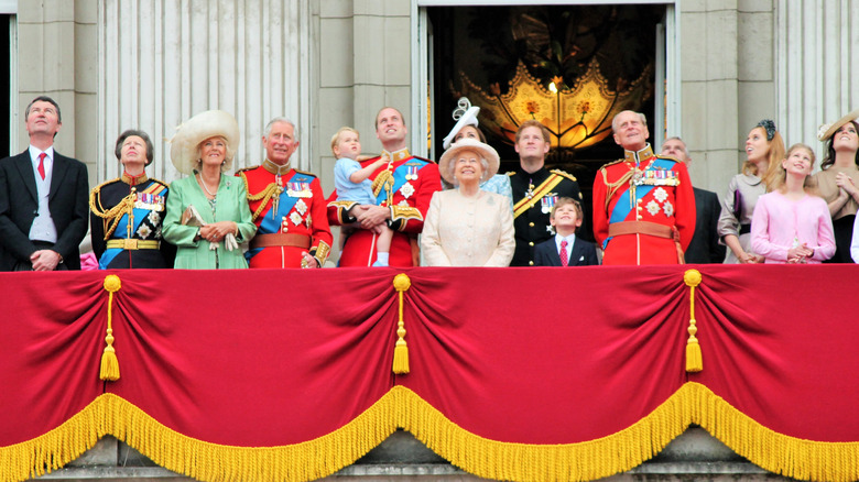 The British royal family at Buckingham Palace